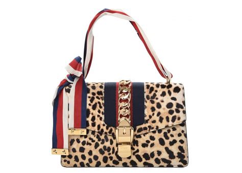 Sylvie shoulder bag with leopard print 